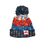 MT Cable Knit Pom Beanie - Chilli Blue/Red