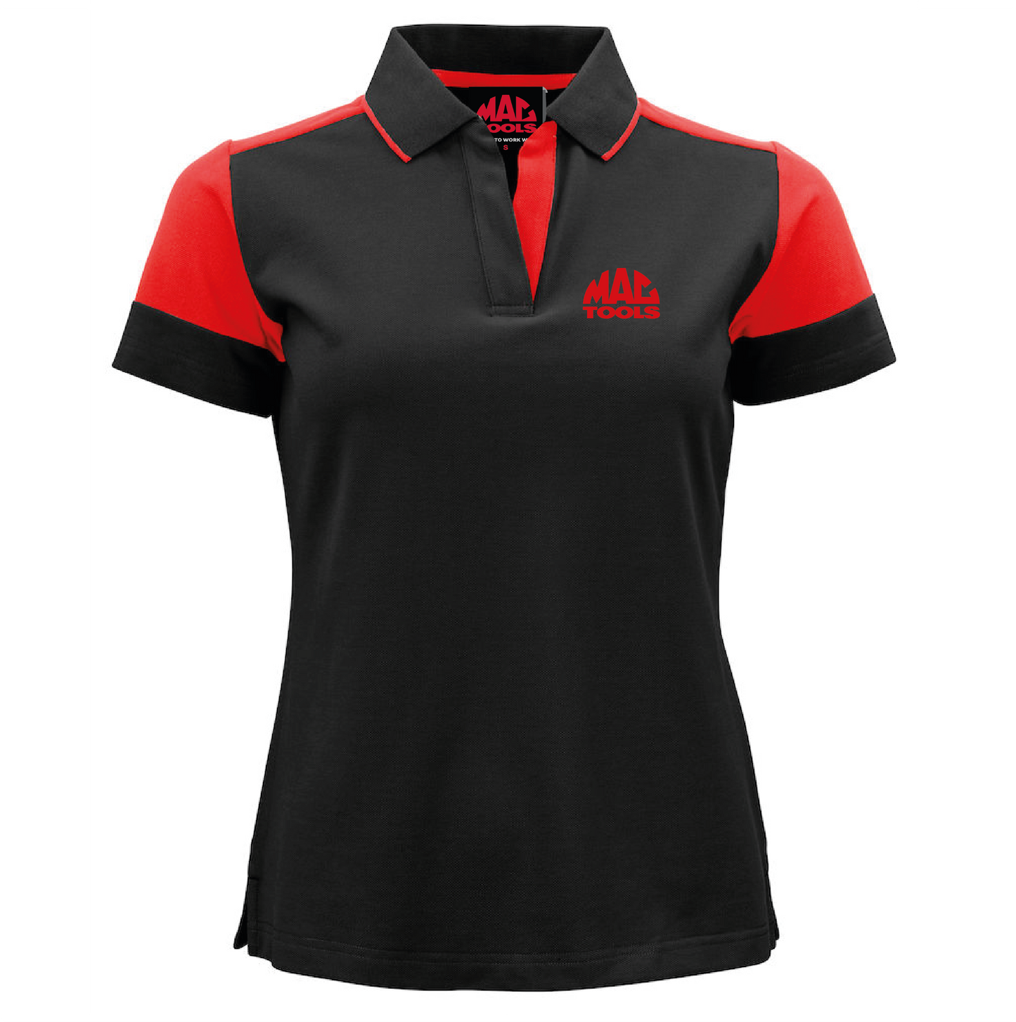 MT Eco Contrast Polo Shirt Ladies - Black/Red - RD