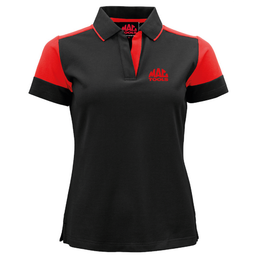 MT Eco Contrast Polo Shirt Ladies - Black/Red - RD