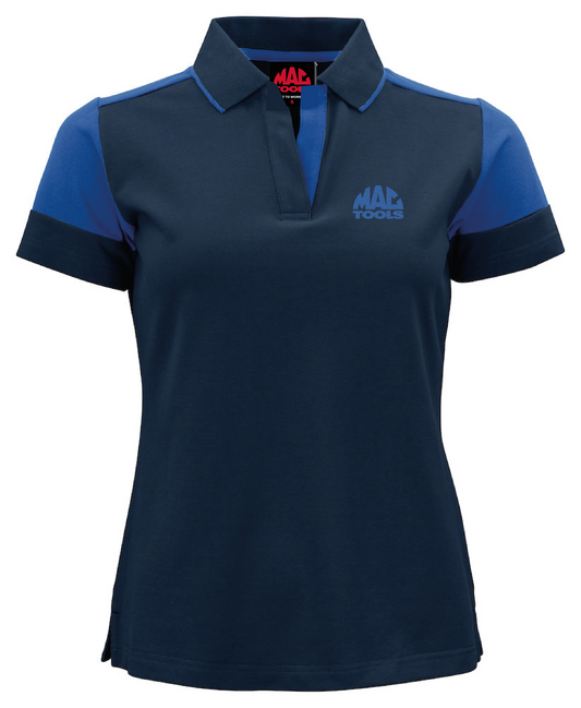 MT Eco Contrast Polo Shirt Ladies - Navy/Cobalt- BLU