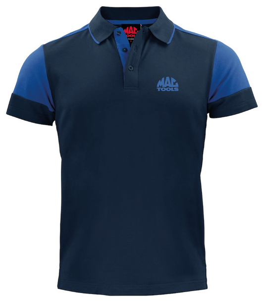 MT Eco Contrast Polo Shirt Mens - Navy/Cobalt- BLU