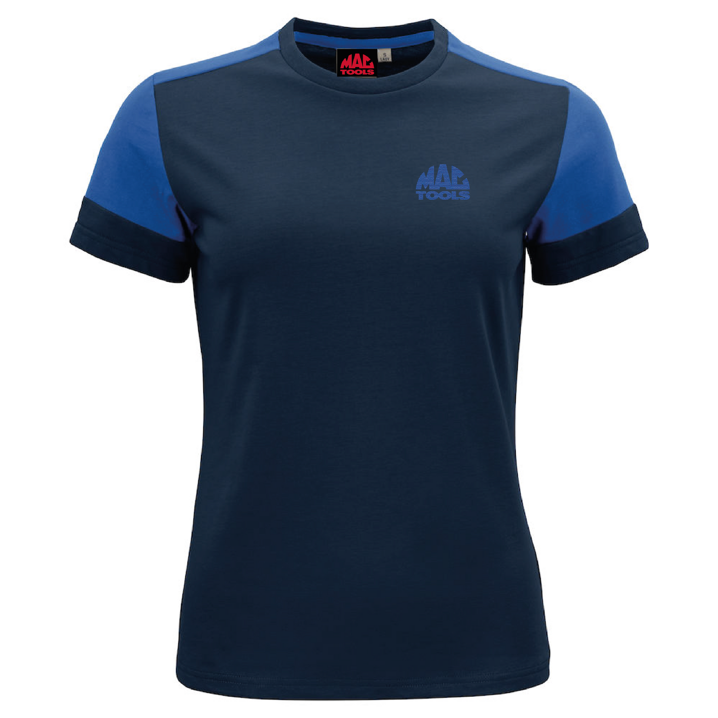 MT Eco Contrast T Shirt Ladies - Navy/Cobalt- BLU