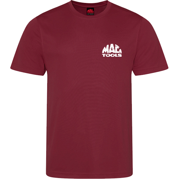 MT Down Tools T Shirt Engine Design - Hea. Burgundy