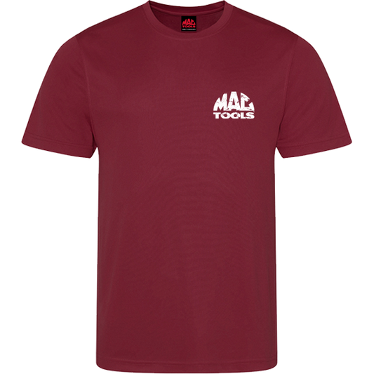 MT Down Tools T Shirt Engine Design - Hea. Burgundy