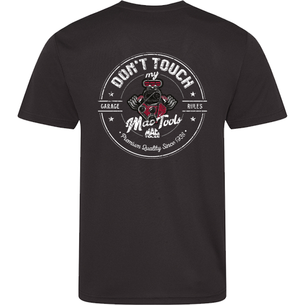 MT Down Tools T Shirt Engine Design - Heather black