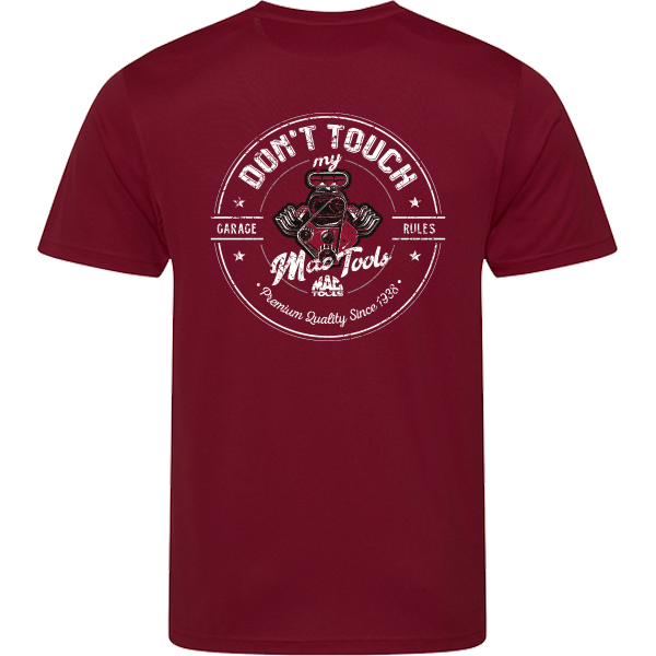 MT Down Tools T Shirt Engine Design - Hea. Burgundy