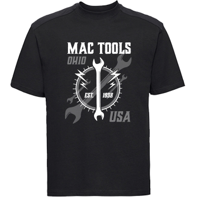 MT Down Tools T Shirt Spanner Design - Black