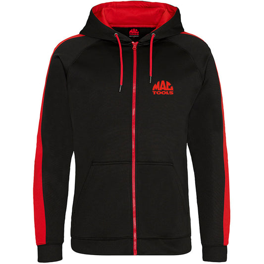 MT Essentials Performance Zip Hoodie - Jet Blk/fire Red