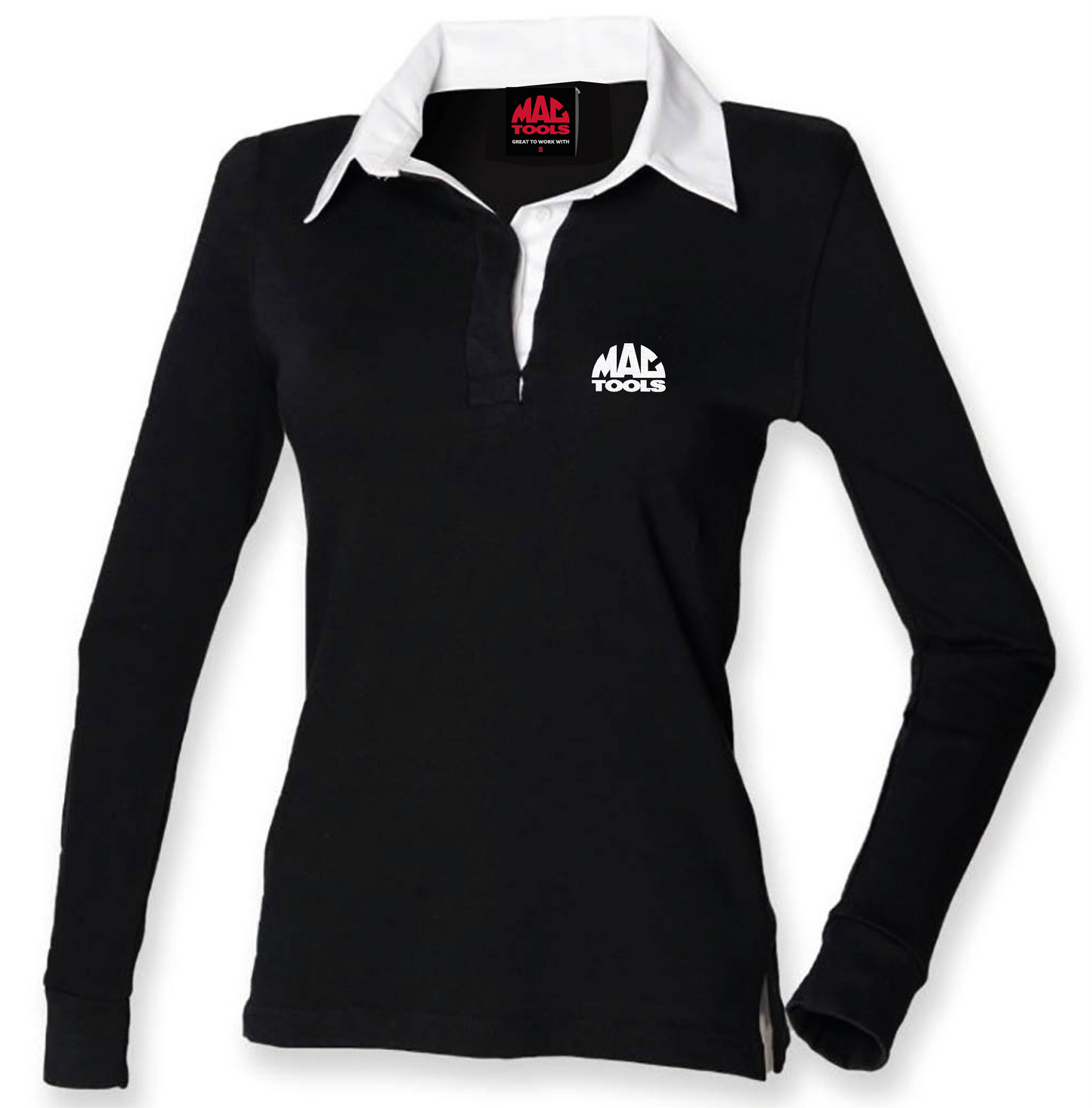 MT Down Tools Rugby Shirt Ladies - Black/white