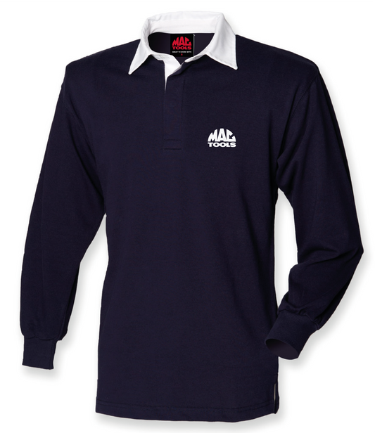 MT Down Tools Rugby Shirt Mens - Navy/white